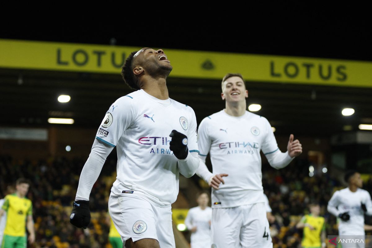 Gulung Norwich 4-0, Manchester City kokoh di puncak