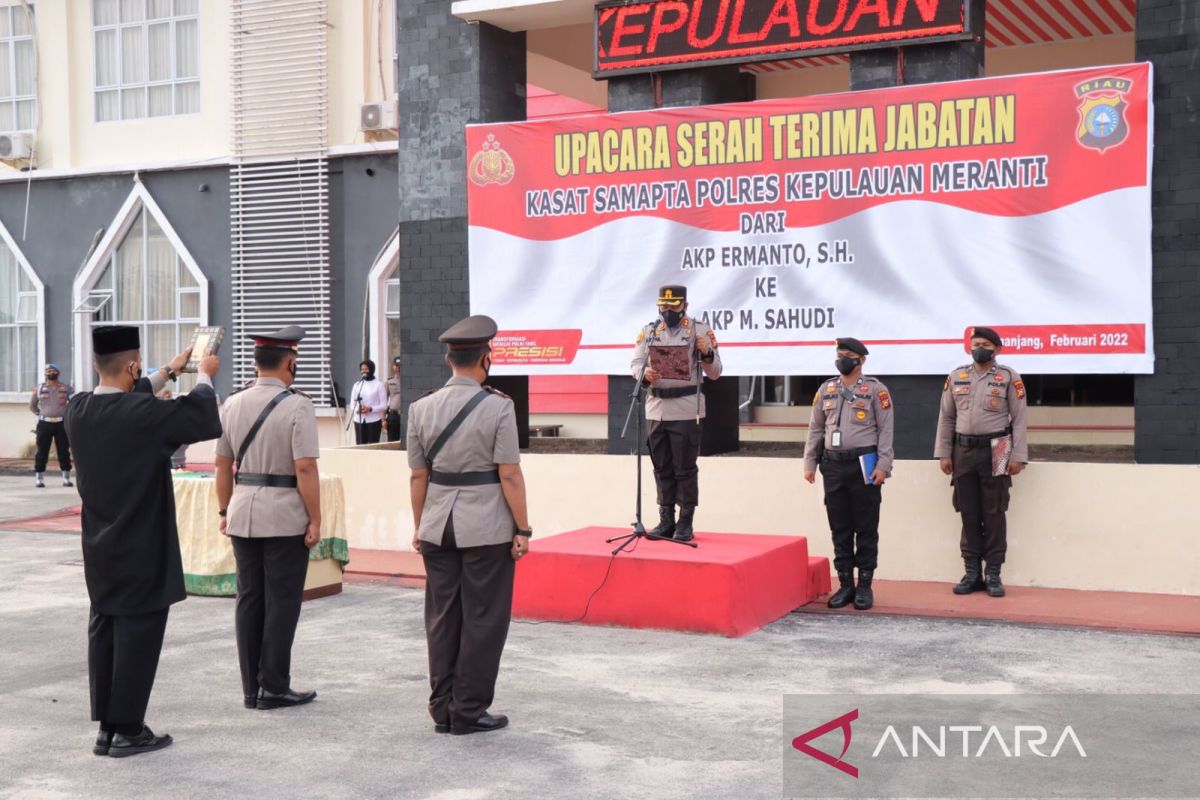 Sertijab Kasat Samapta, Kapolres Meranti : Jalankan amanah penuh tanggung jawab