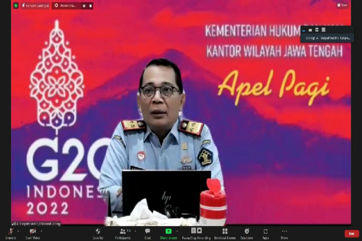 Kakanwil Kemenkumham Jateng ajak jajarannya proaktif dan kritis