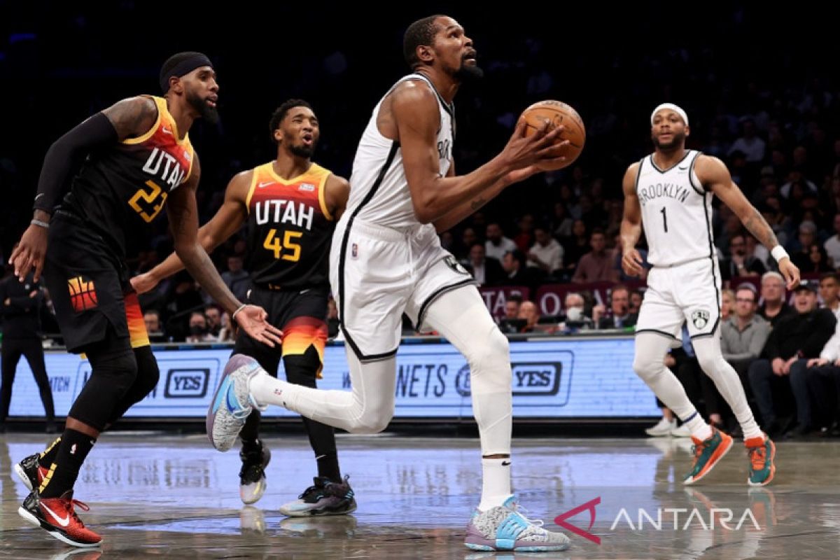 Kevin Durant antar Nets hentikan  tren positif Jazz