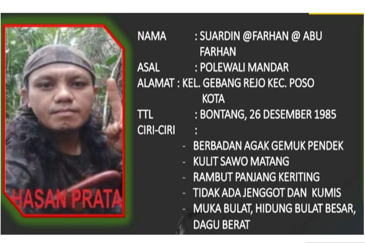 Kapolda Sulteng: DPO MIT Poso yang  tewas adalah Suhardin