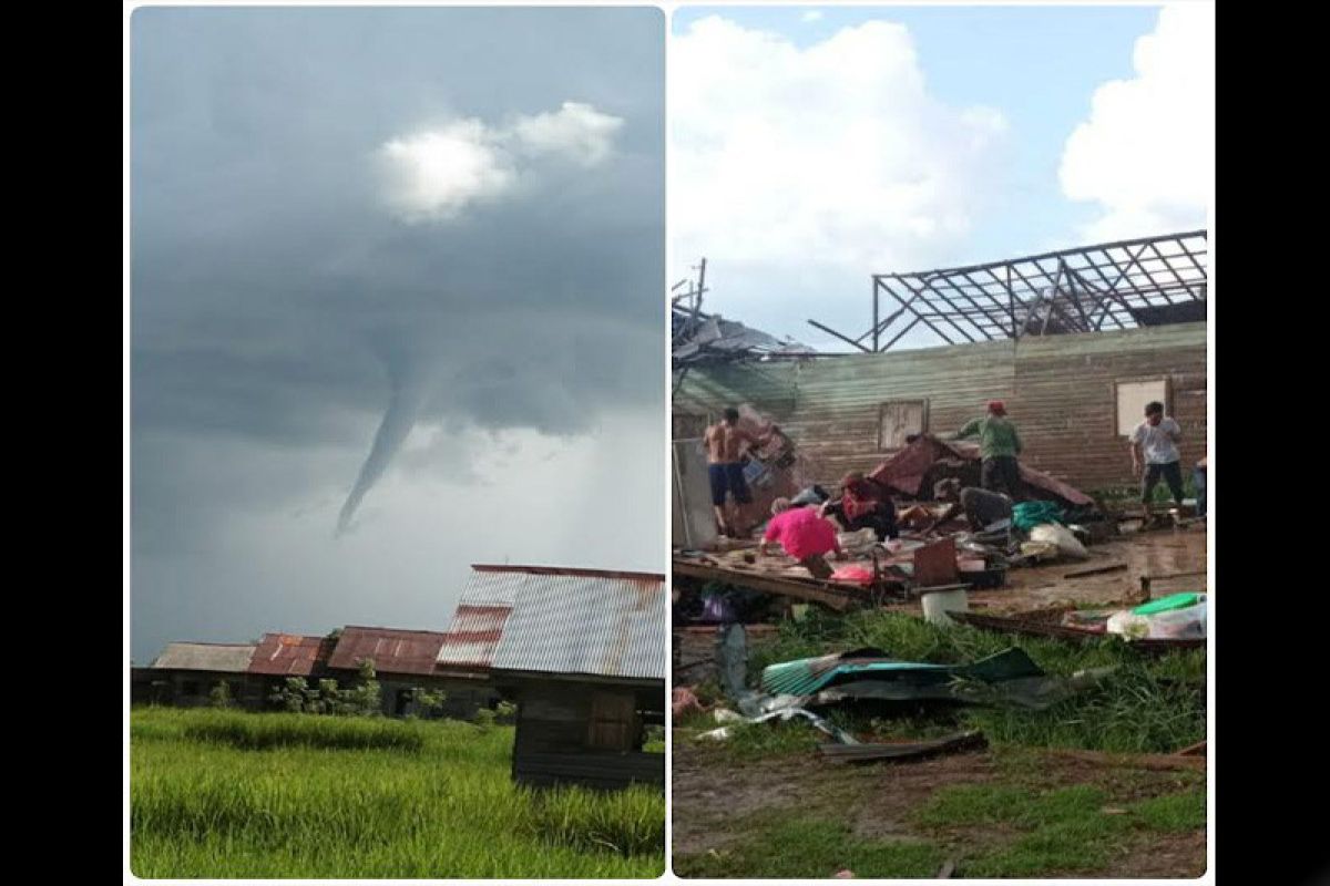 Rumah warga diterjang angin puting beliung