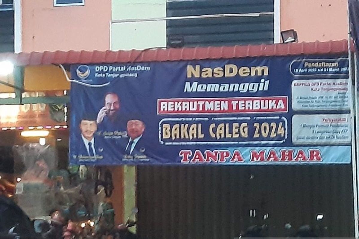 NasDem Tanjungpinang tegaskan pendaftaran bakal caleg jelang Pemilu 2024 tanpa mahar