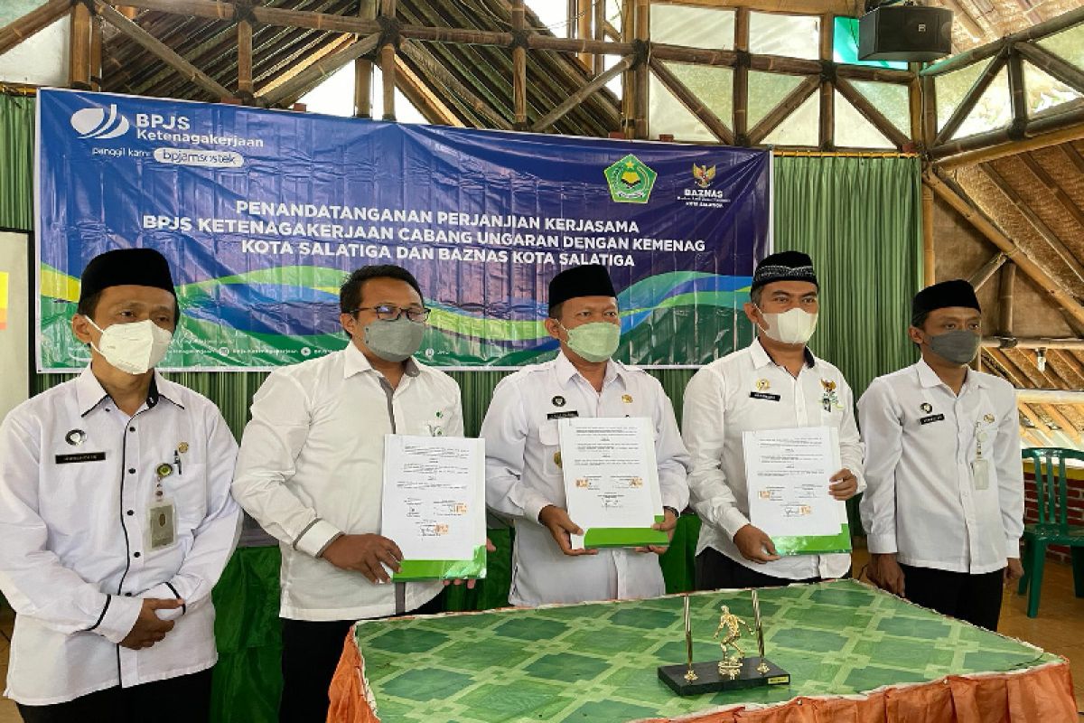 Lindungi pekerja, BPJAMSOSTEK Ungaran gandeng Kantor Kemenag dan Baznas Salatiga