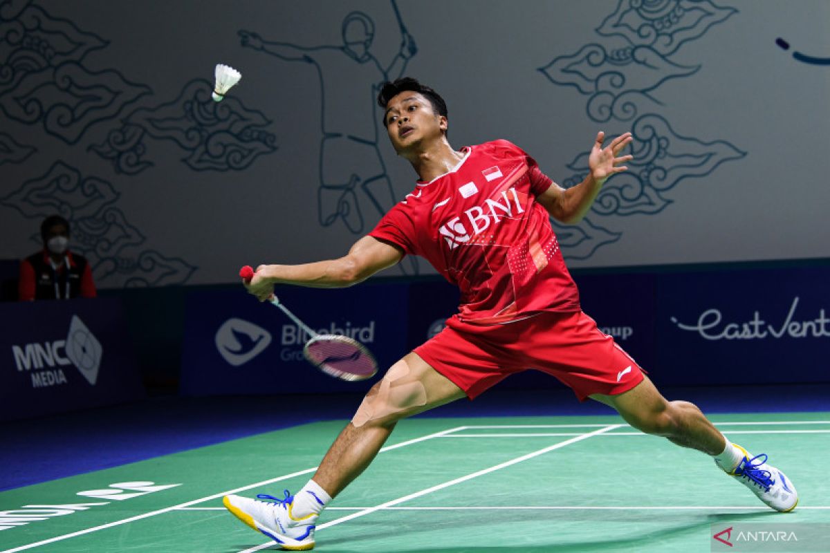 Anthony Ginting perlu waktu 36 menit untuk melenggang ke perempat final Indonesia Open 2022