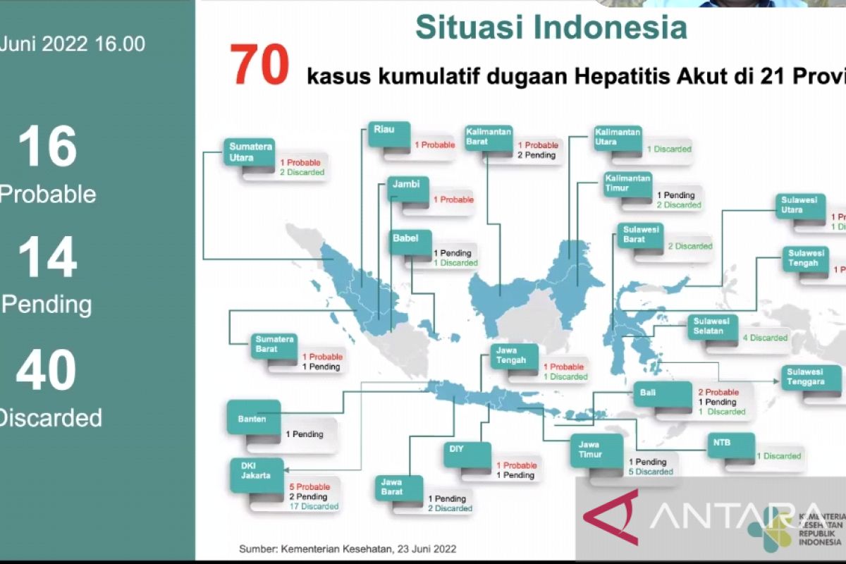 Dugaan hepatitis akut misterius di Indonesia 70 kasus