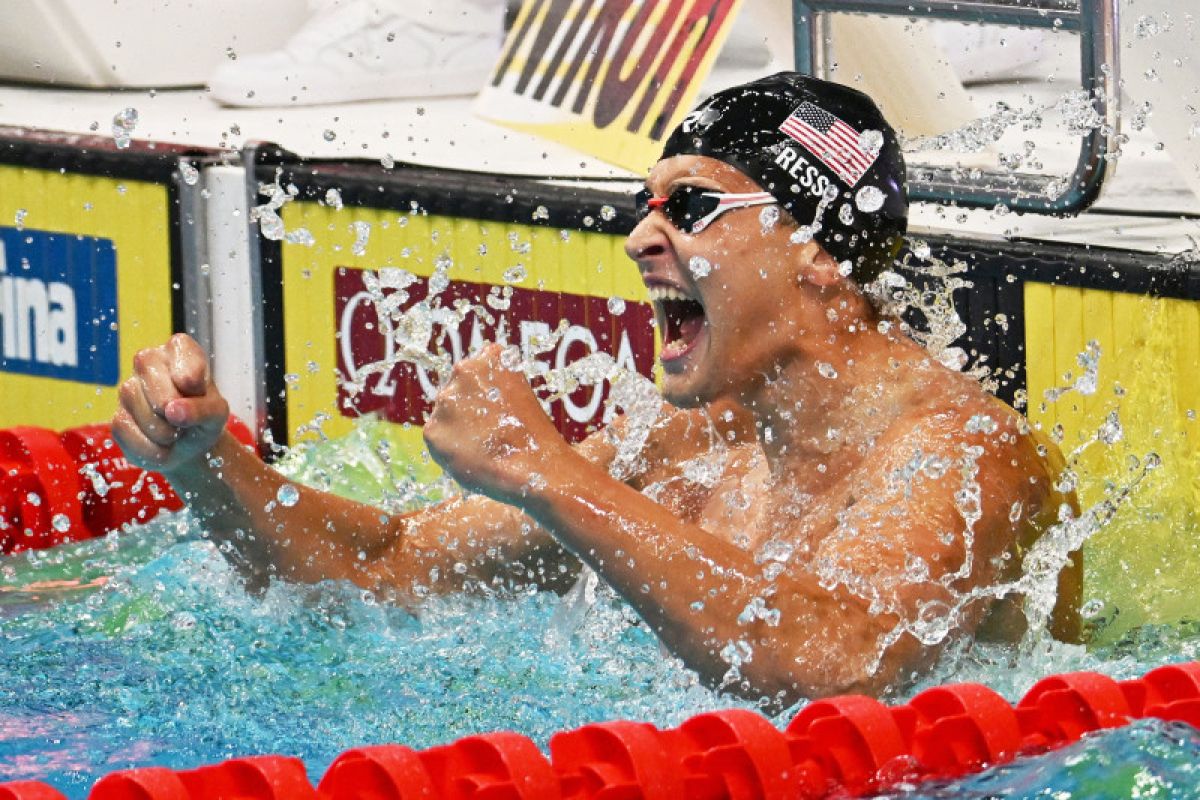 Perenang AS Justin Ress sabet medali emas gaya punggung 50m putra di Budapest