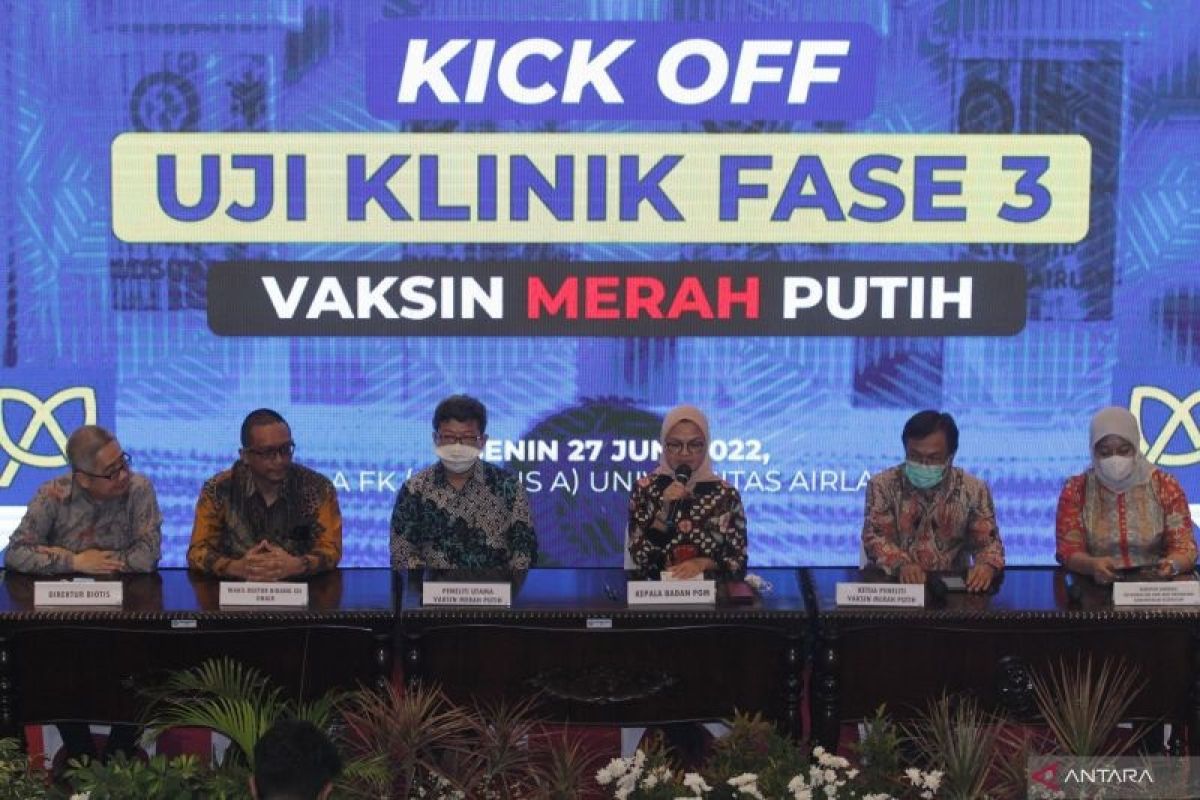 Vaksin Merah Putih dalam tahapan injeksi pertama proses uji klinik fase 3