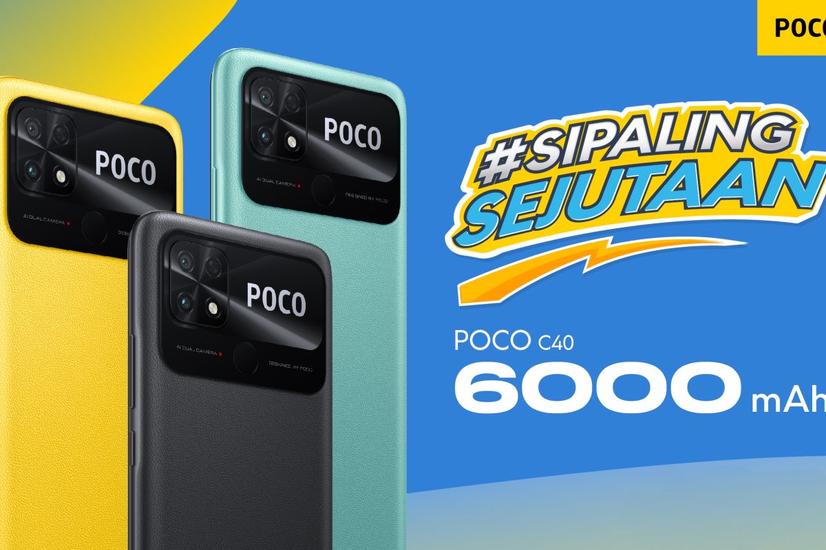 POCO C40 meluncur dengan harga Rp1 jutaan dibekali kapasitas baterai besar