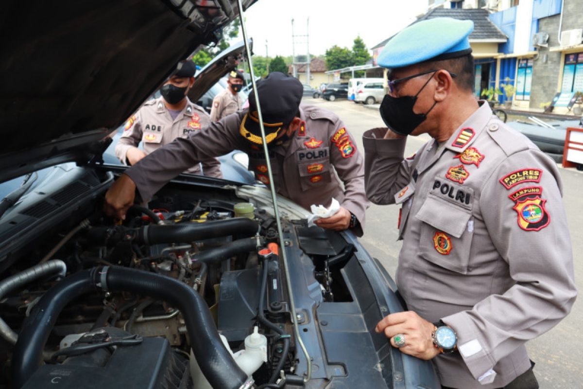 Waka Polres Lampung Timur cek kesiapan kendaraan dinas dan peralatan SAR