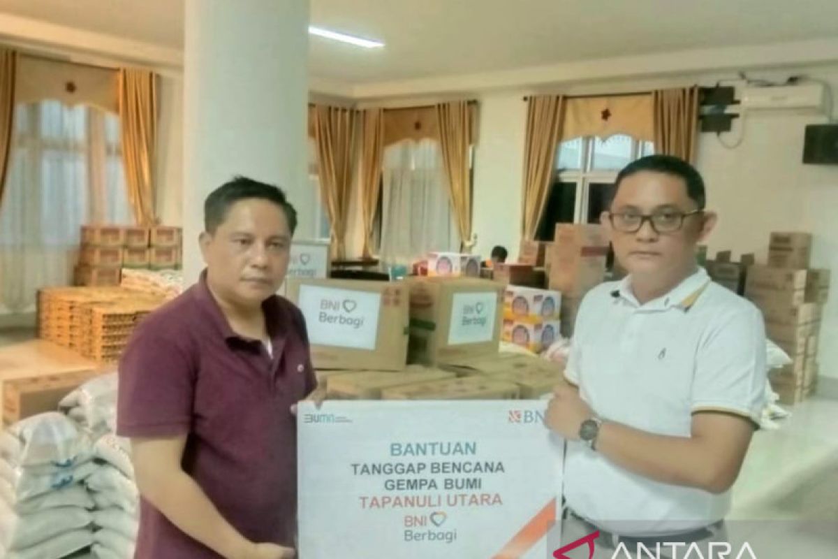 BNI salurkan bantuan untuk korban gempa bumi di Tapanuli Utara