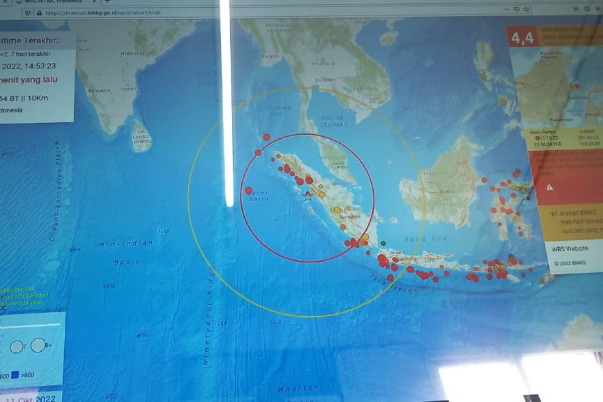 Guncangan gempa bumi di Nias, terasa sampai ke Agam