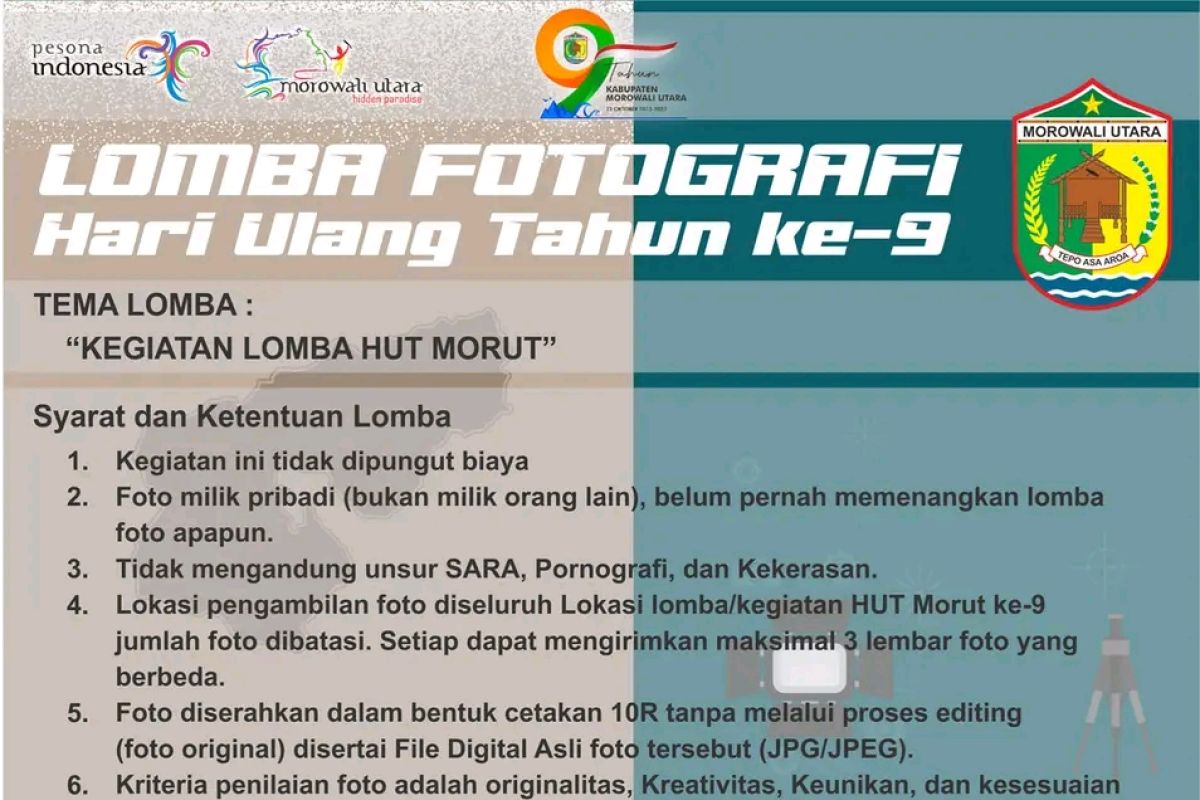 Lomba foto dalam rangka HUT Morut  terbuka untuk umum