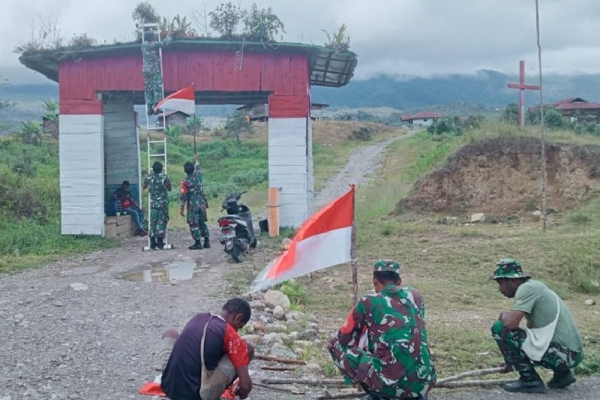 Jelang Hari Sumpah Pemuda Koramil Oksibil ajak kibarkan Merah Putih