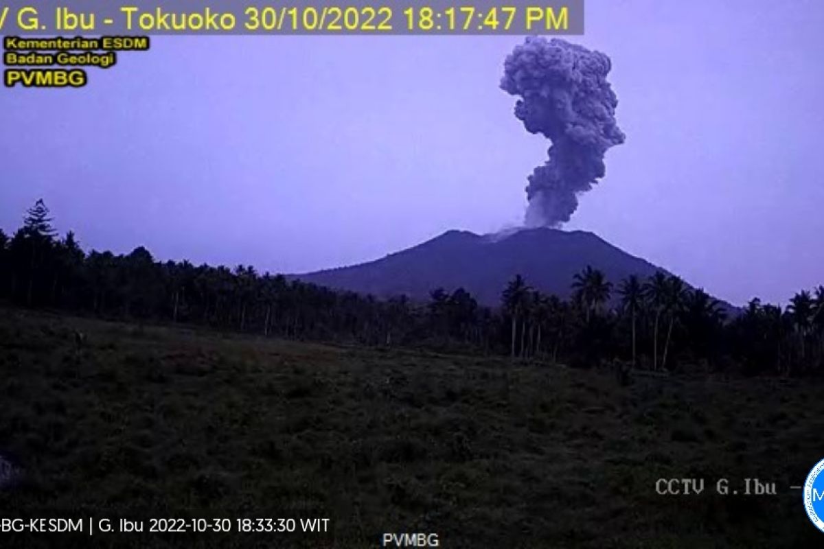 Gunung Ibu di Maluku Utara erupsi setinggi 600 meter