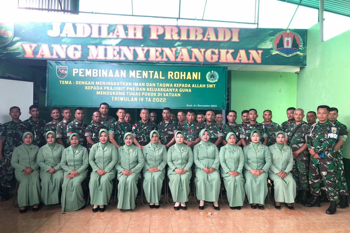 126 anggota Kodim 1708/BN mendapat pembinaan mental rohani