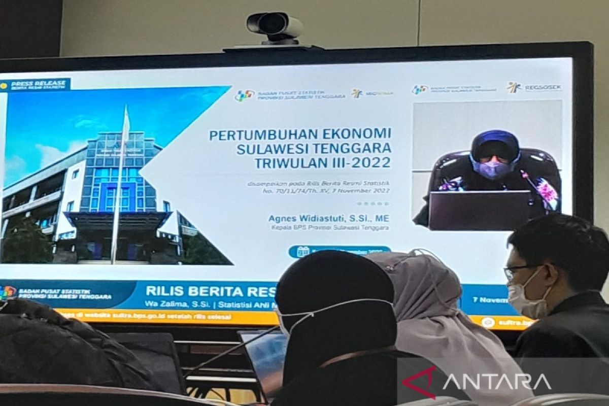 Pertumbuhan ekonomi Sultra triwulan-III 2022 meningkat 22,81 persen