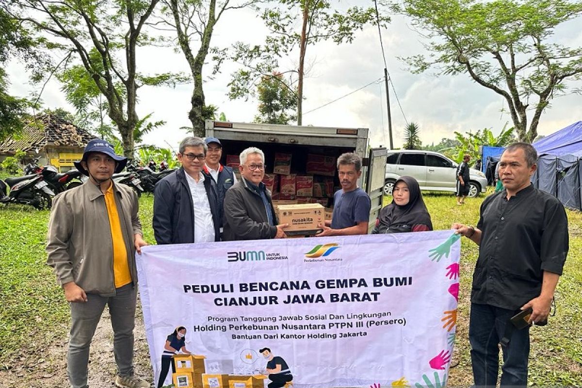 Bersama Holding Perkebunan, PTPN V gerak cepat bantu korban gempa Cianjur