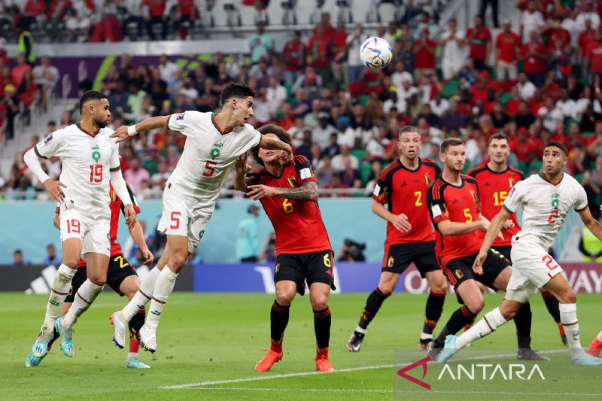 Hasil pertandingan Grup F Piala Dunia, Maroko taklukkan Belgia 2-0