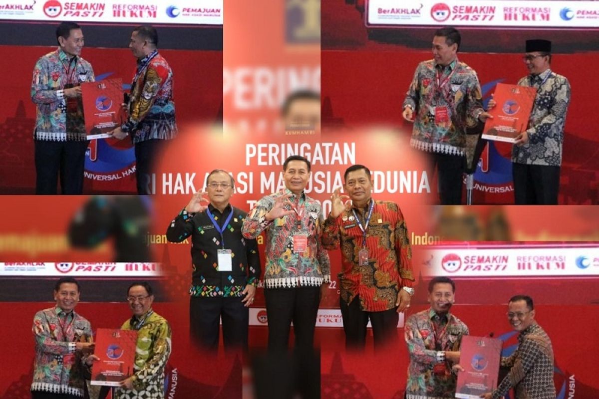 Peringatan Hari Hak Asasi Manusia tahun 2022, empat Kabupaten di Riau terima Penghargaan Kabupatem/Kota Peduli Ham