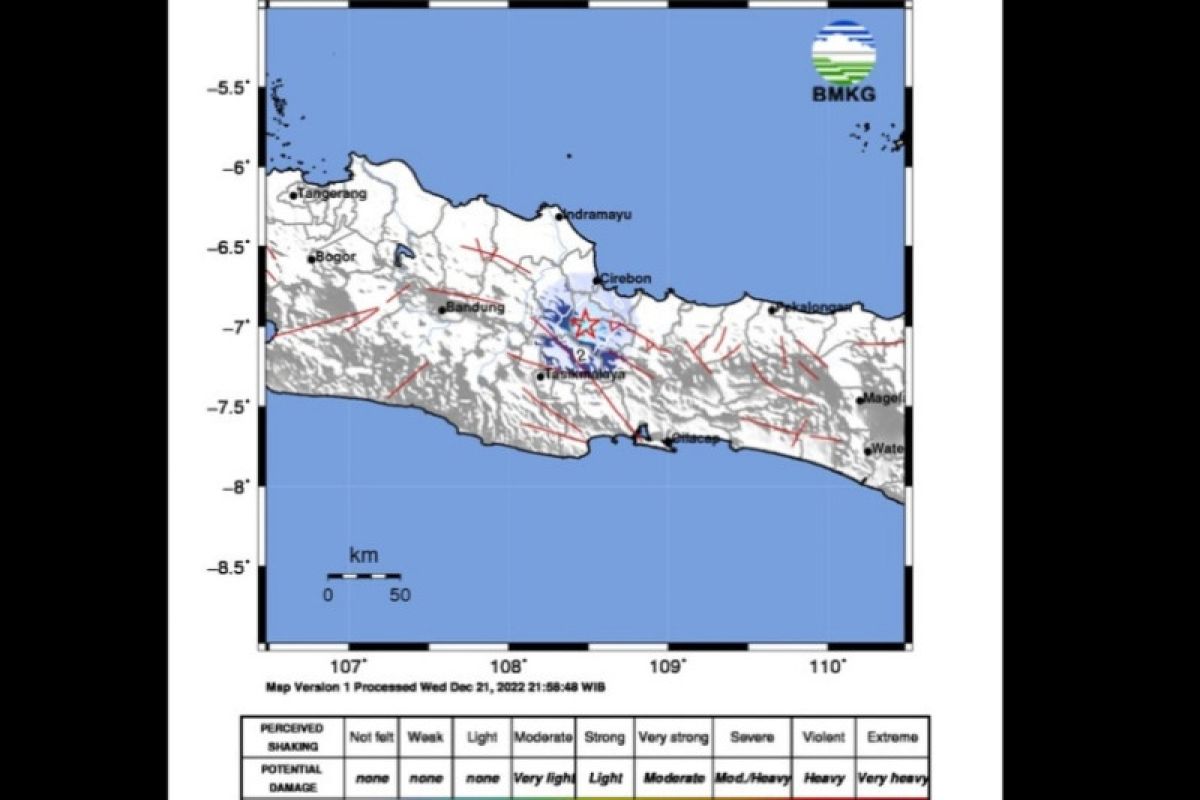 Gempa guncang Kuningan, diduga akibat sesar Baribis Segmen Ciremai