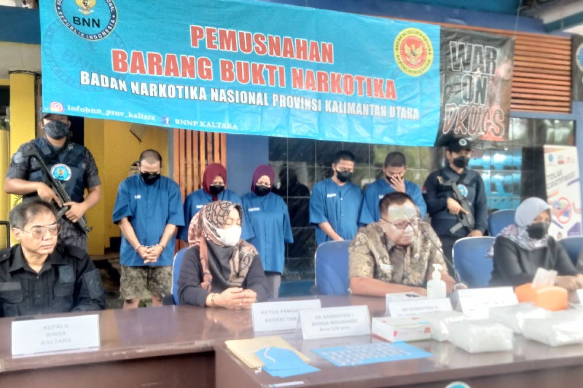 BNNP Kaltara memusnahkan barang bukti 15,849 kg sabu