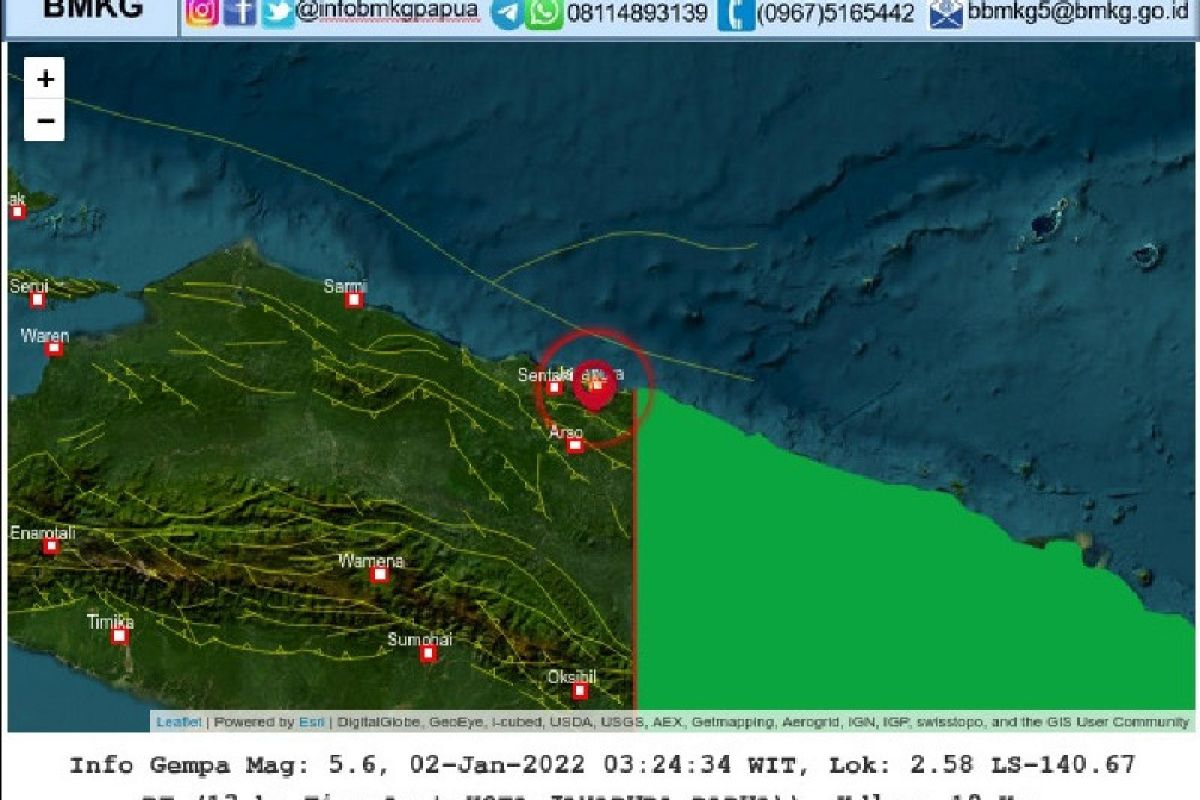 Gempa magnitudo 5,5 terjadi di Kota Jayapura warga sempat panik