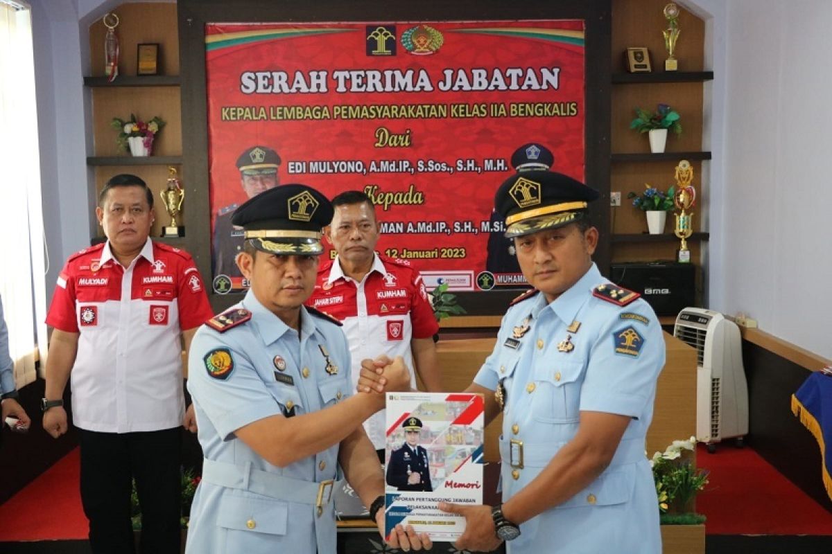 3 Tahun mengabdi, Edi Mulyono serah terimakan tongkat kepemimpinan Lapas Bengkalis kepada Muhammad Lukman