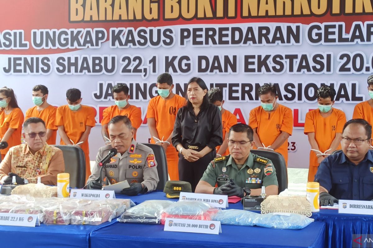 Lagi-lagi dikendalikan napi, peredaran 22 kg sabu dan 20 ribu ekstasi digagalkan Polda Riau