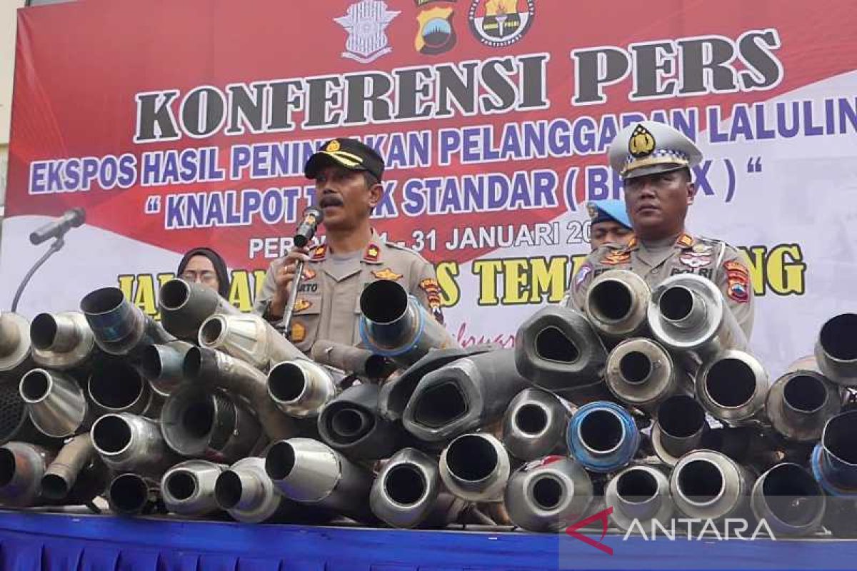 Polres Temanggung sita ratusan knalpot tak  standar