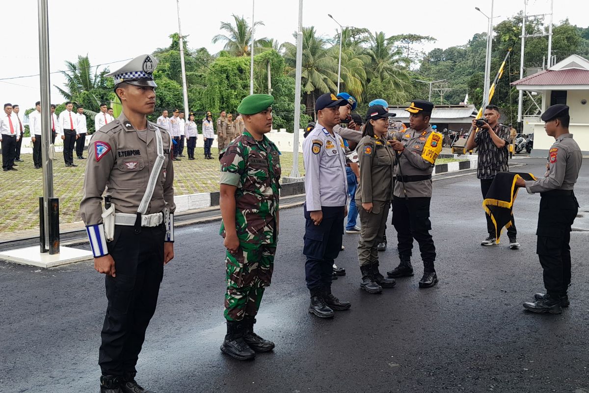 Kapolres Sitaro pimpin apel gelar pasukan operasi kepolisian kewilayahan keselamatan Samrat tahun 2023