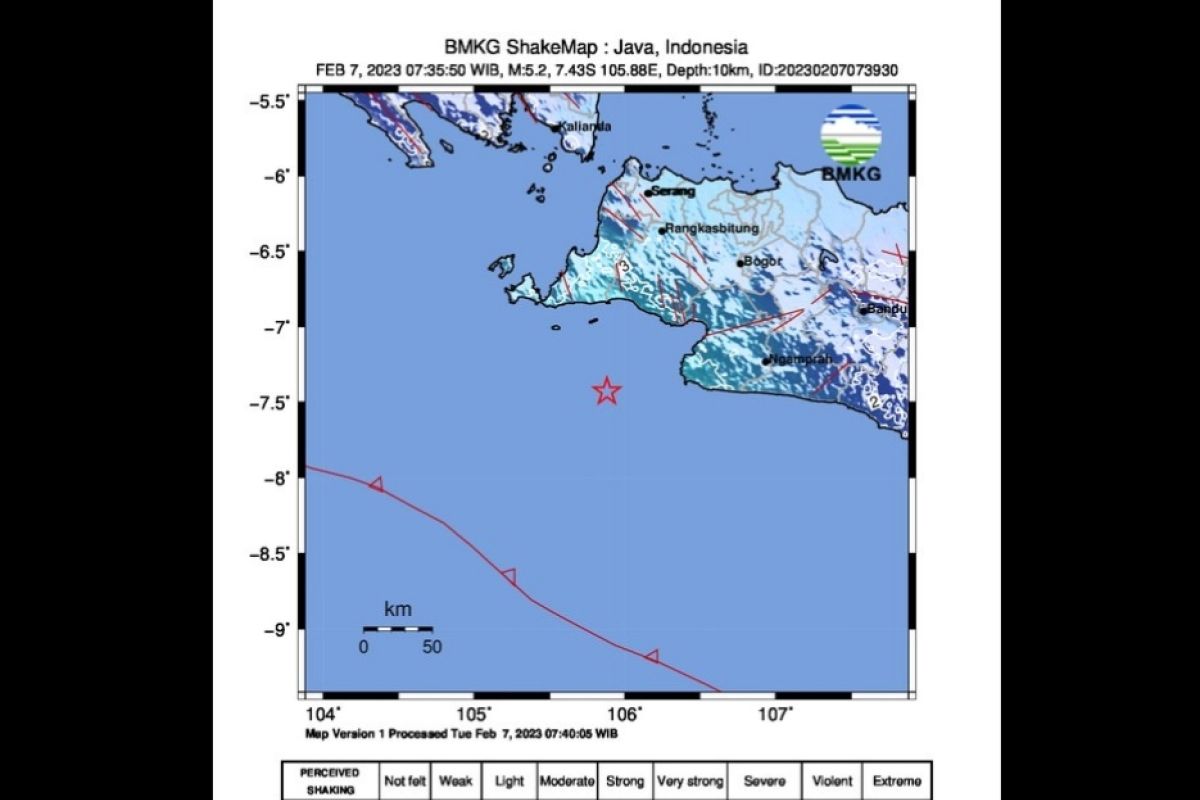 Gempa bumi Banten magnitudo 5,2 dirasakan hingga Kota Sukabumi