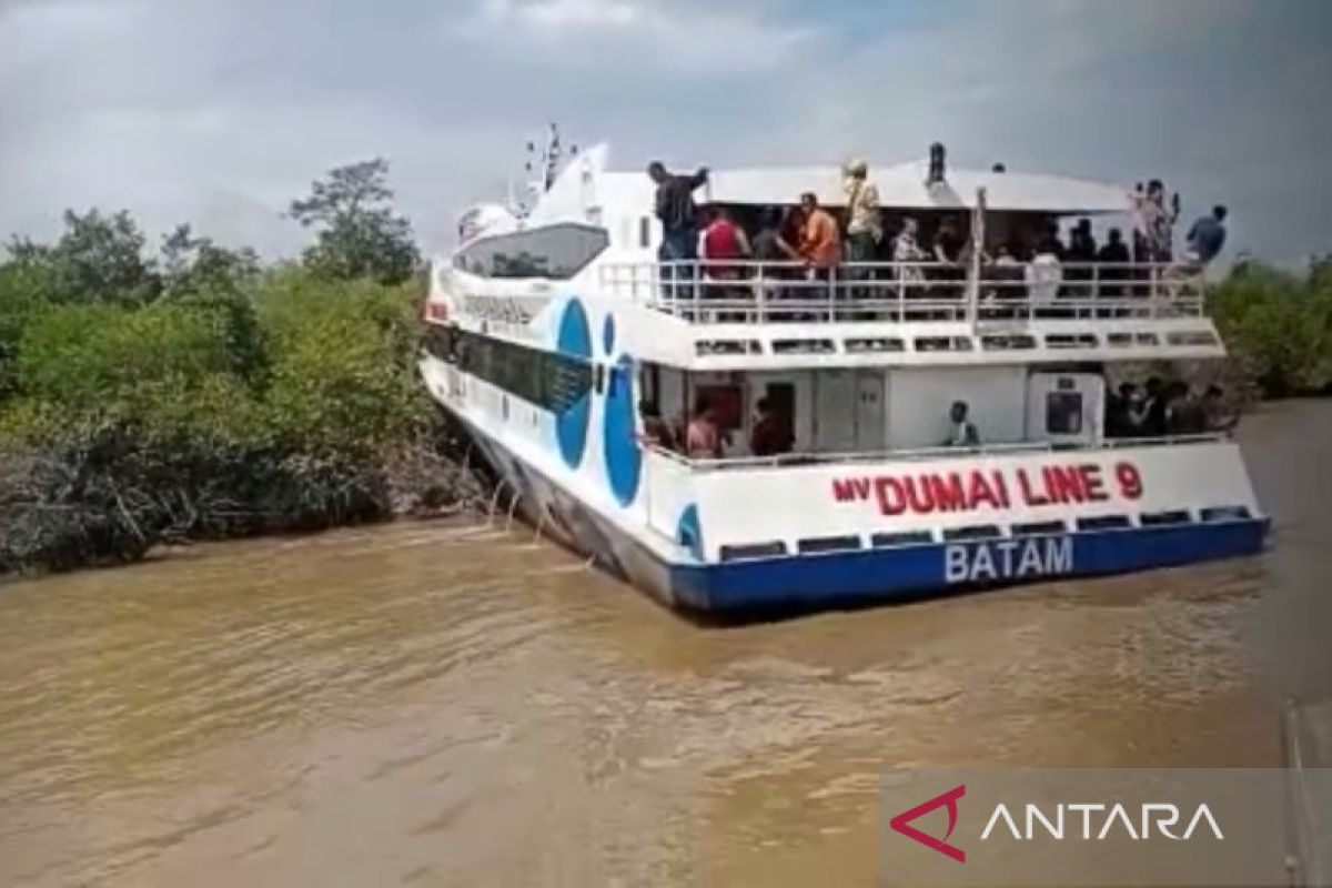 Kapal tujuan Karimun - Selatpanjang tabrak hutan bakau di Perairan Meranti