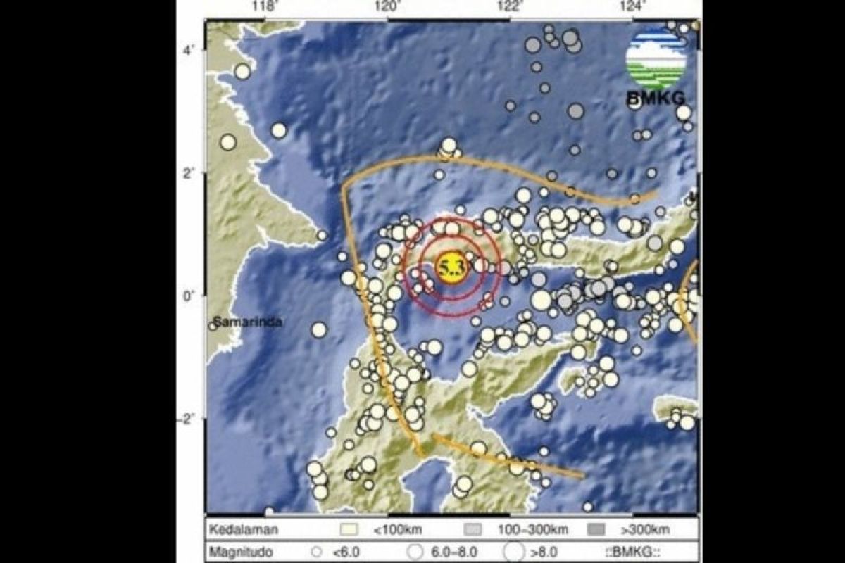 Gempa berkekuatan magnitudo 5,3 guncang Sulawesi Tengah