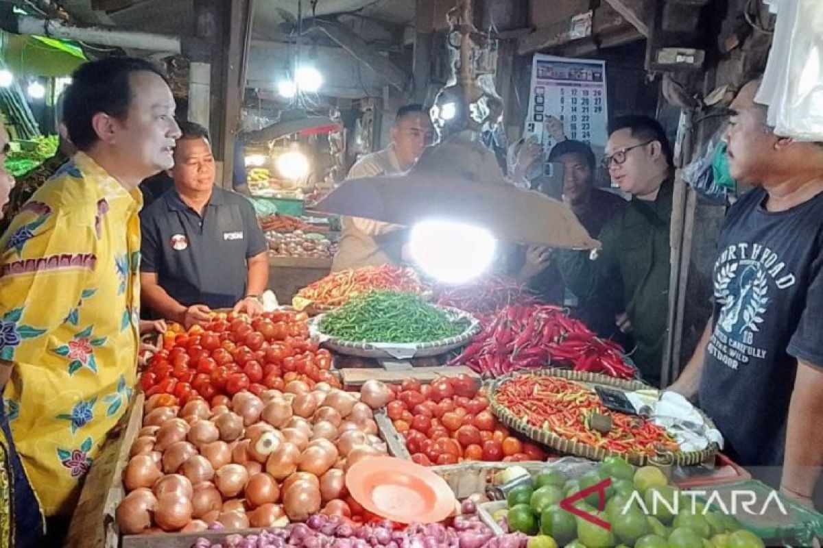 Wamendag Jerry Sambuaga tinjau bahan kebutuhan pokok di Pasar Segiri Samarinda