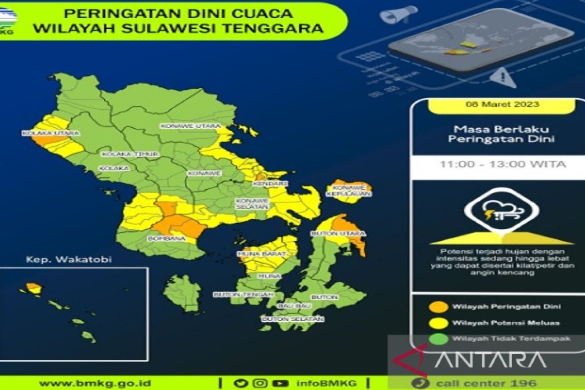 Di Sultra, tiga daerah masih waspada cuaca ekstrem