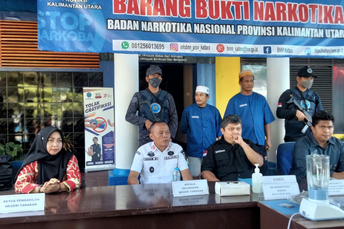 BNNP Kaltara memusnahkan 182,92 gram ganja tak bertuan