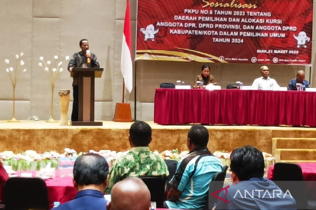 KPU Biak Numfor sebut lima dapil perebutkan 25 kursi caleg DPRD Pemilu 2024