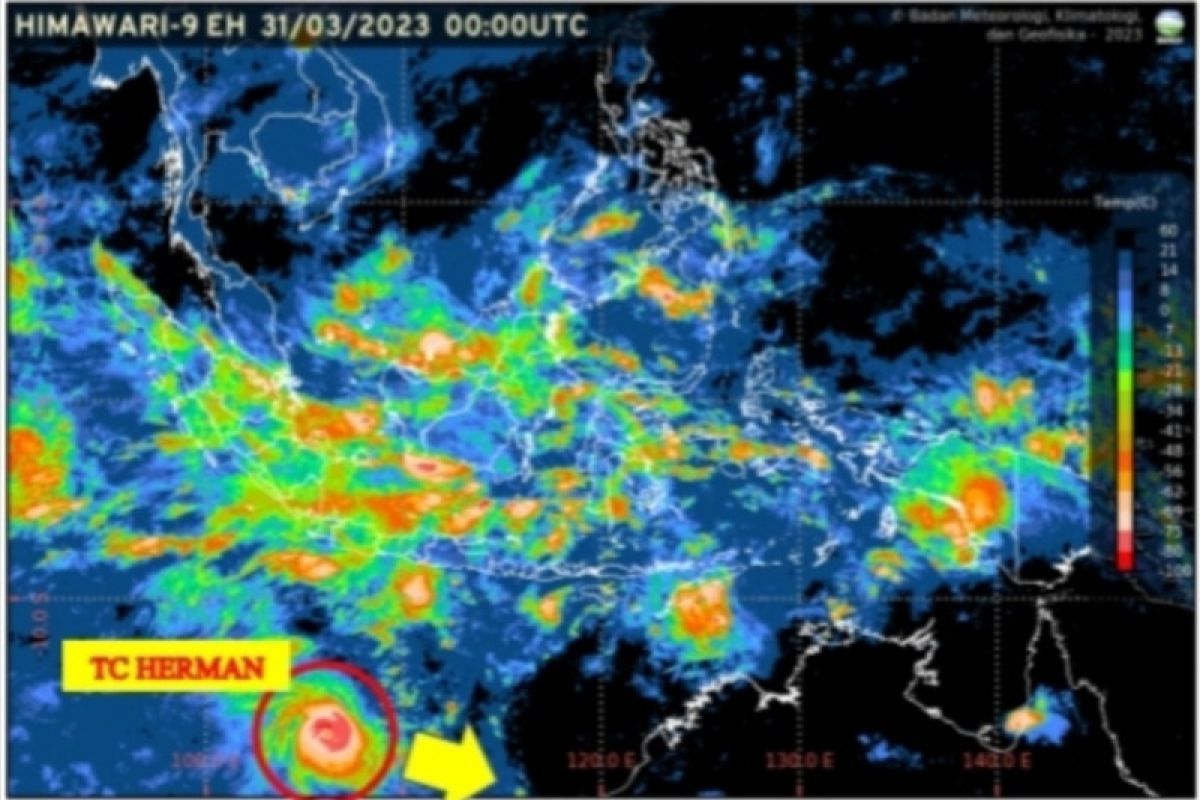Siklon tropis Herman bergerak menjauhi wilayahI Indonesia
