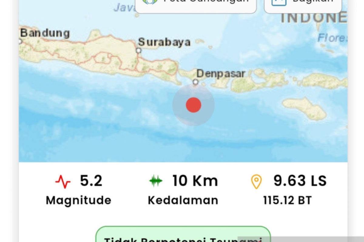 Dua gempa di Bali akibat aktivitas subduksi lempeng