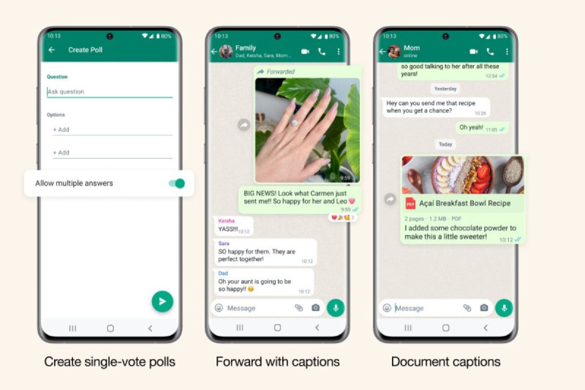 Yuk cek fitur buat jajak pendapat dengan "single-vote" di WhatsApp