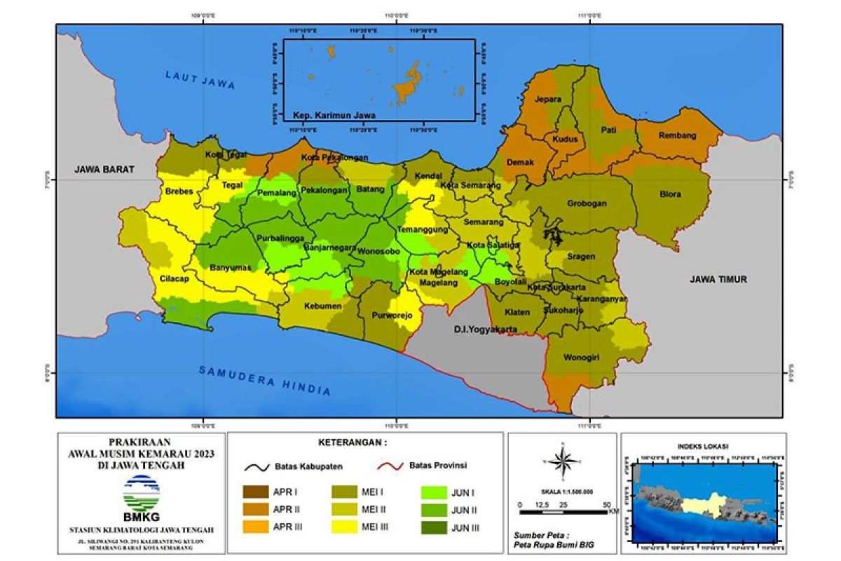 BMKG prakirakan intensitas hujan di Jateng selatan mulai  berkurang