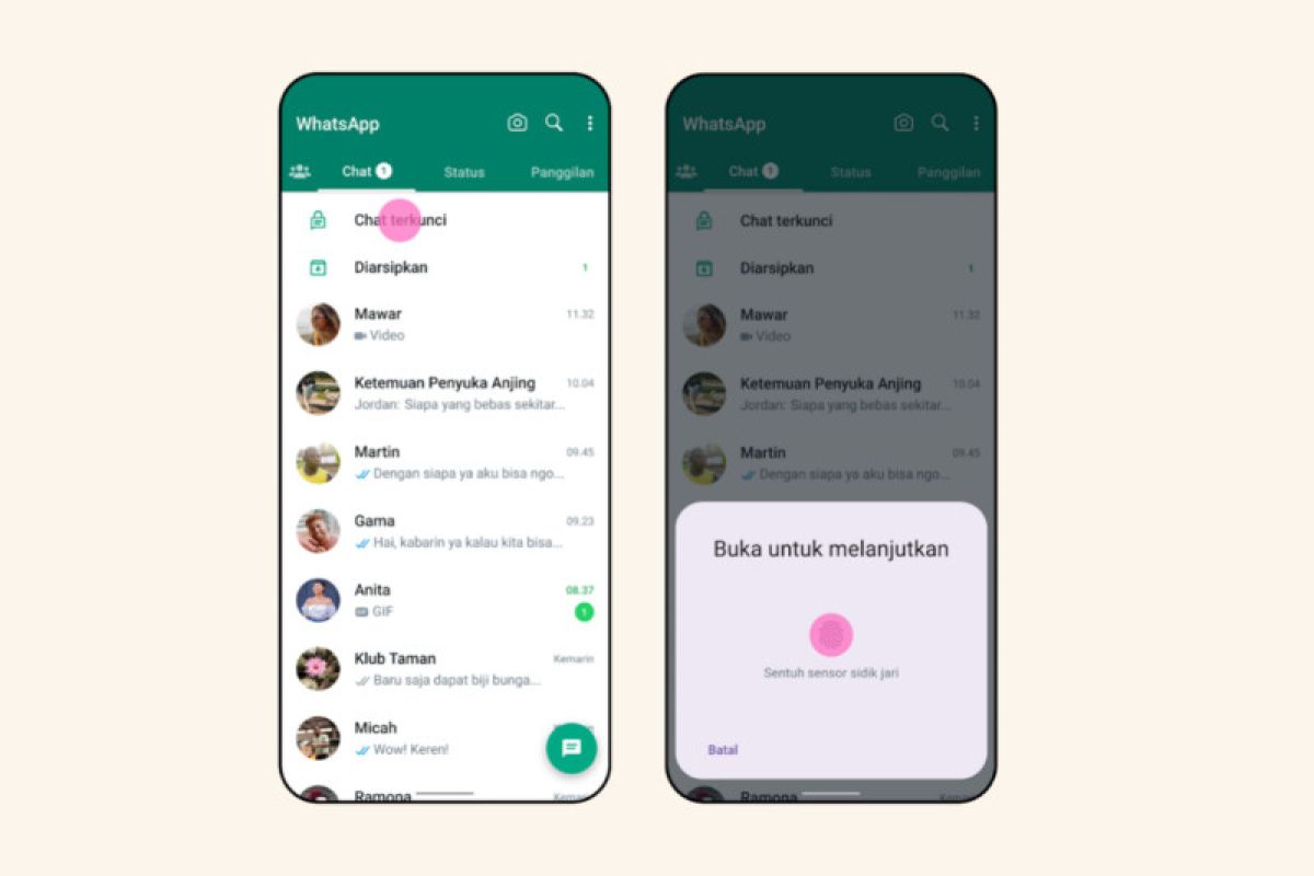 Pengguna WhatsApp bisa sembunyikan pesan rahasia dengan "Chat Lock"