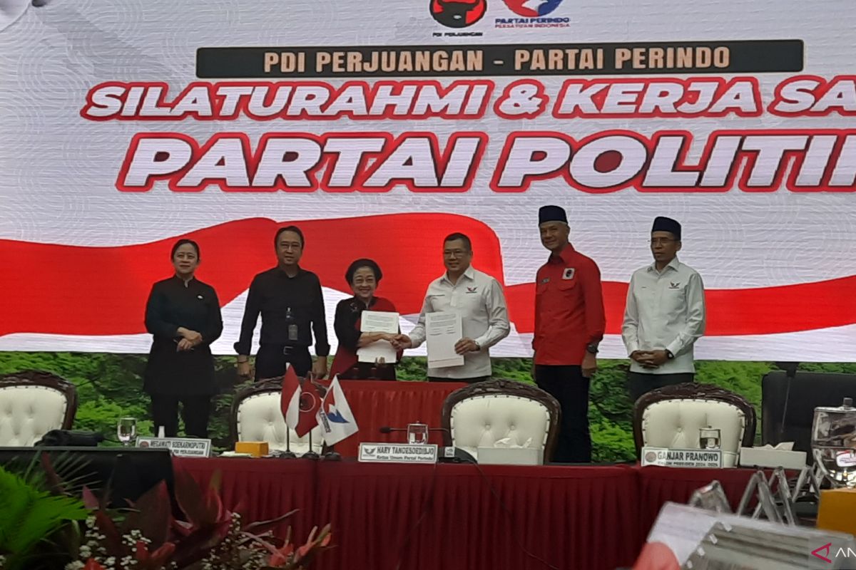 Megawati - Hary Tanoe teken MoU politik Pemilu 2024