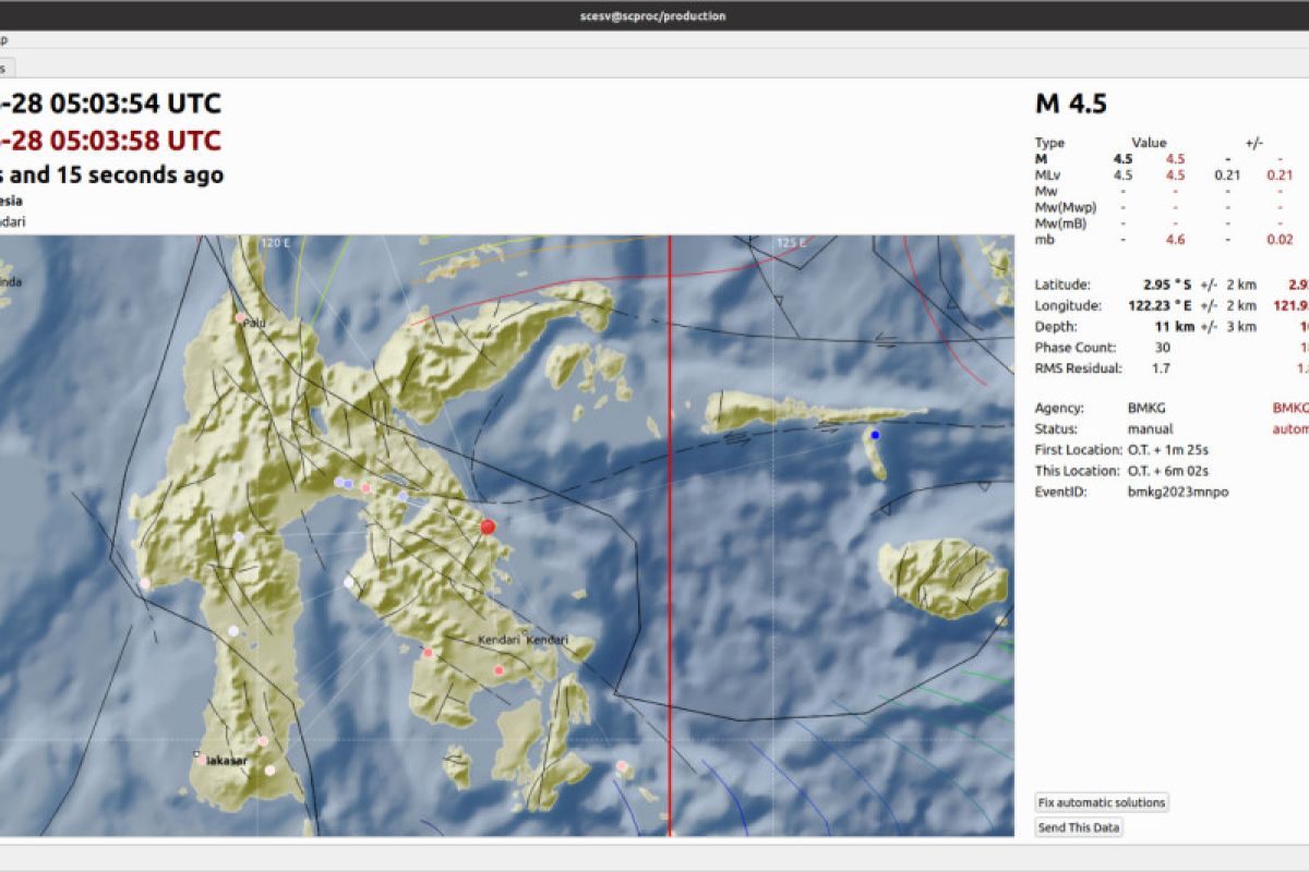 Gempa bumi dangkal guncang Konawe Utara pukul 13.03 WITA