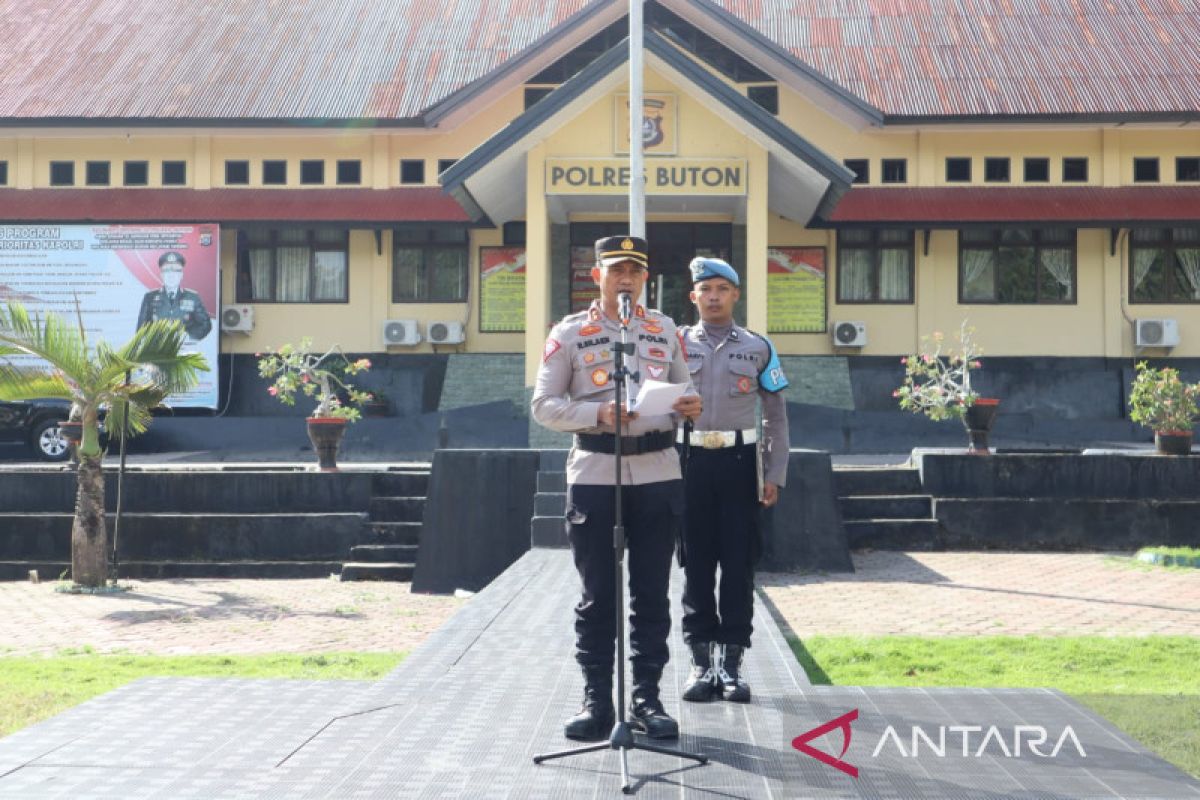 Polisi siagakan personel di lokasi pascatawuran remaja di Buton