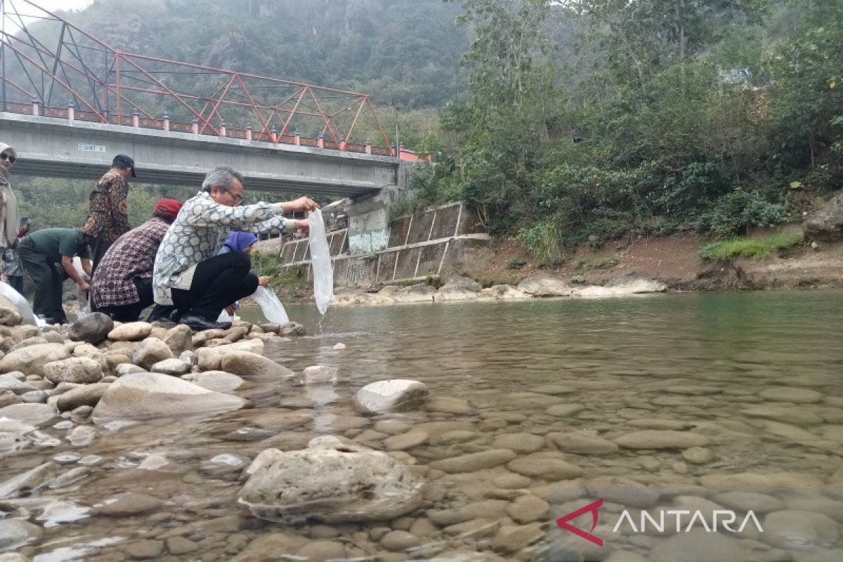 Pemkab Bantul tebar ribuan ekor benih ikan lokal di Sungai Oya