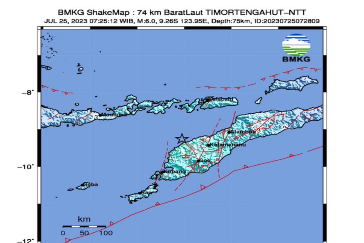 NTT diguncang gempa 6,0