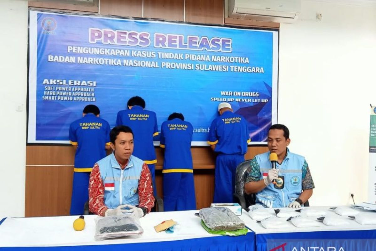 Mei-Juli, BNNP Sultra ungkap 1,9 kg sabu dan 2 kg ganja lintas provinsi