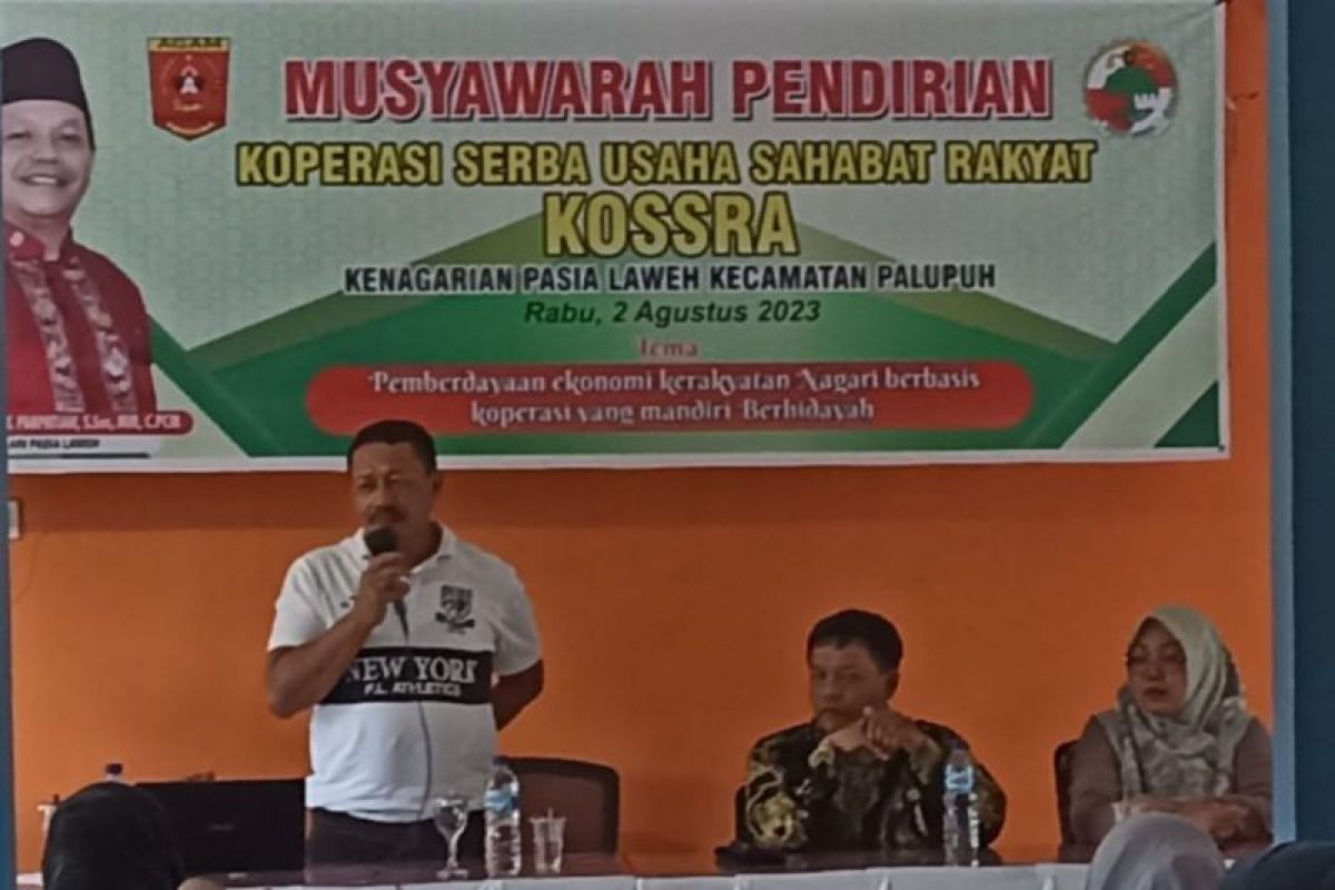 Nagari di Agam dirikan koperasi dengan anggota pertama 1.000 orang